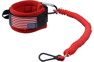 GZZTORES 8M0092850 Boat Kill Switch Lanyard with Wrist Strap(USA Flag) Compatible with Mercruiser Marine Emergency Tether - Replacement for 823037A09 Red Cord 59 Inch/150cm Long Aluminum Alloy Clip