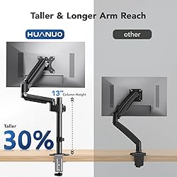 HUANUO Single Monitor Arm, Tall Computer Monitor