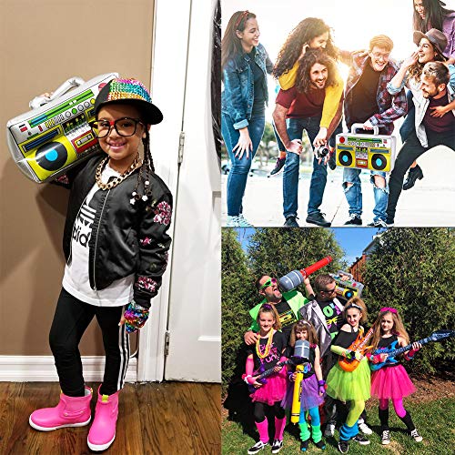 Christmas 3 Pieces 16 inch Inflatable Boombox Toy for 80's 90's Themed Party,Adults Costume Accessories and Hip Hop Party - Thumbnail 6