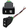 iJDMTOY Factory Style 4-Pole 12V Push Button Switch w/LED Background Indicator Lights Compatible with Fog Lights, DRL, LED Light Bar, etc (39mm Standard Size)