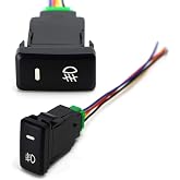 iJDMTOY OE-Spec 4-Pole Push Button Switch for Toyota Tacoma/Tundra/4Runner | Also Lexus CT/GX/LX...Fit Switch Panel 39mm Size Opening Slot, LED Background Indicator, For Fog/Driving Lights/DRL/Off-Road
