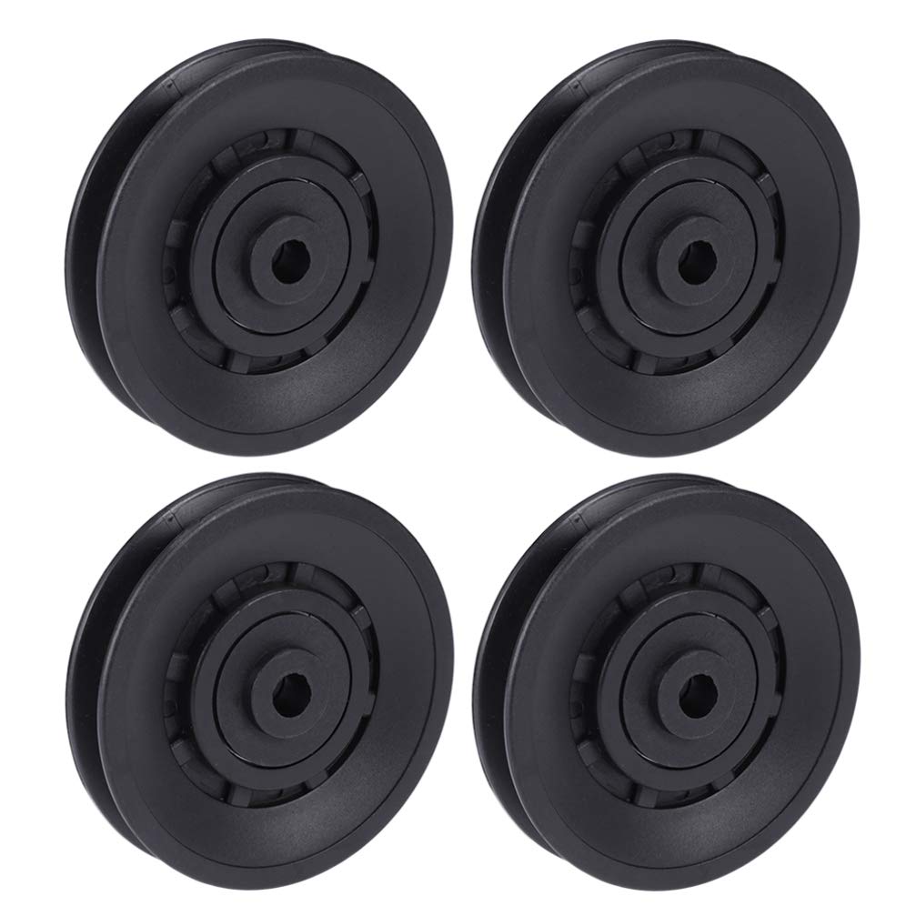 BESPORTBLE 4pcs Universal Bearing Pulley Wheel 90mm Wearproof Abration Pulley Bearing Replacement Gym Equipment Parts for Sport Fitness Accessories