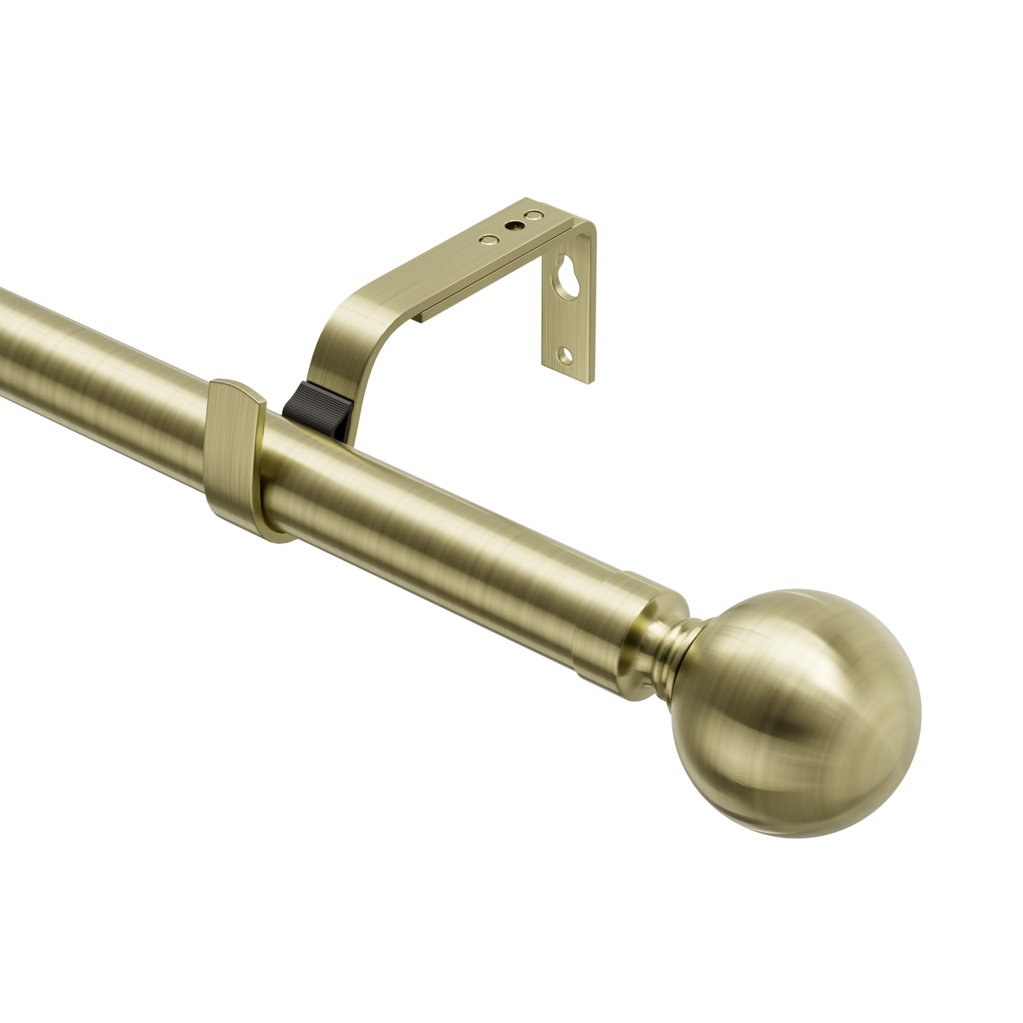 Extendable Curtain Rods 76-280cm, Dia 25mm Splicing Adjustable Curtain Pole with 60mm Metal Ball Finials for eyelet curtains, Heavy Duty Drapery Rods for Bedroom, Living room, Office