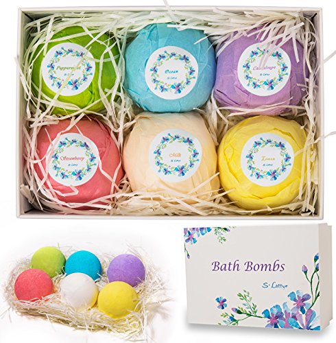 Bath Bombs Bubble Spa Gift Set - Large Lush Fizzy Round with Salt and Fragrance Shea Essential Oils Best for Women Men Girls Kids Boys Birthday Christmas Mother Father Day New Year Easter