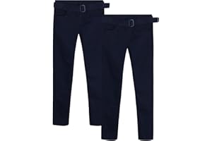 dELiA*s Girls' School Uniform Pants - 2 Pack Stretch Twill Khaki Chino Pants: Skinny, Boot Cut Flare, Jegging, Belt (4-16)