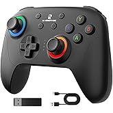 Doriteney RG P01 Wireless Gaming Controller Compatible with Switch Game Controllers RG P01 2.4G Controller Gamepad for Bluetooth/PC/Steam/iOS/Android/Switch Hall Effect RGB Lights