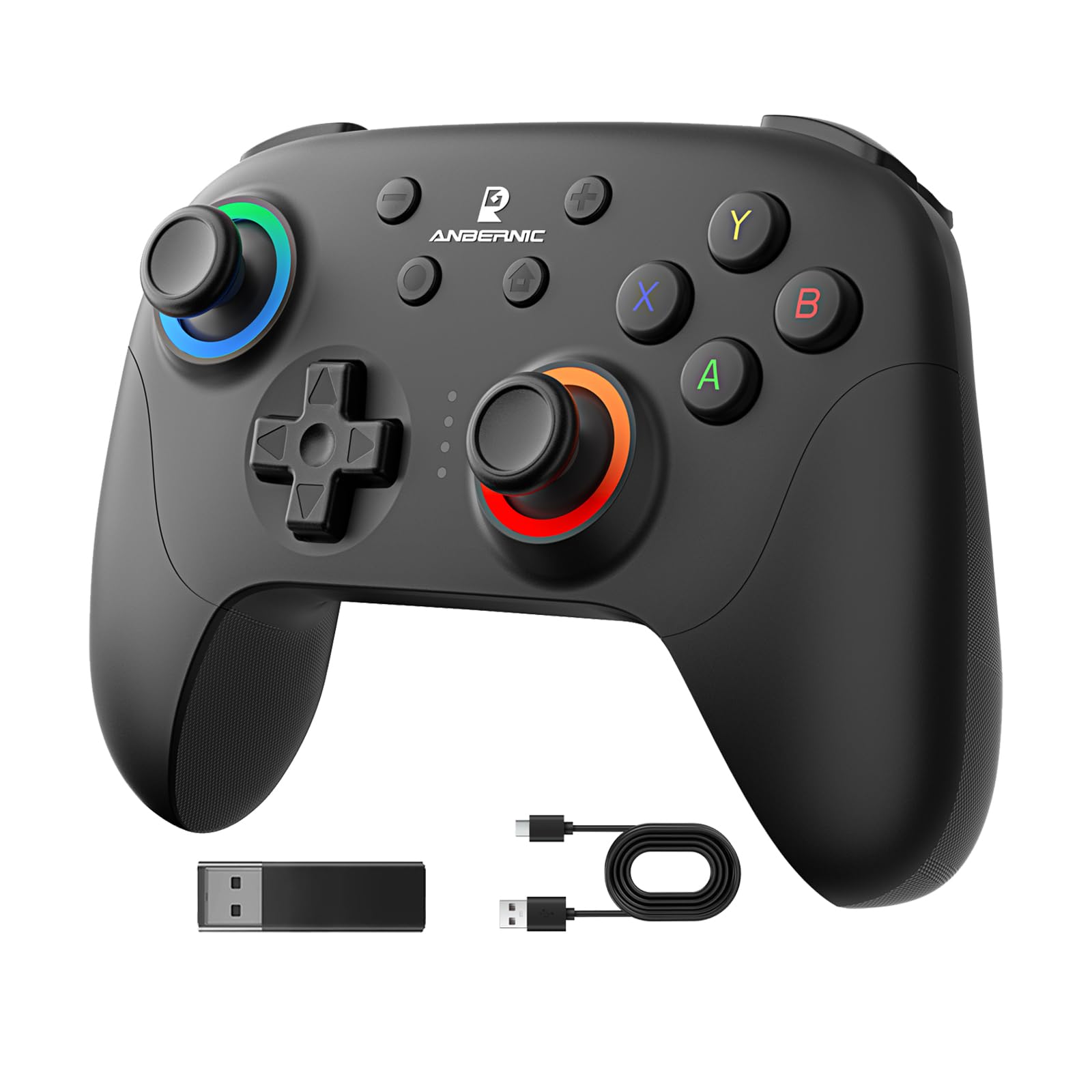 Photo 1 of Doriteney RG P01 Wireless Gaming Controller Compatible with Switch Game Controllers RG P01 2.4G Controller Gamepad for Bluetooth/PC/Steam/iOS/Android/Switch Hall Effect RGB Lights