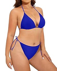 Tempt Me Women Plus Size Triangle Bikini String Two