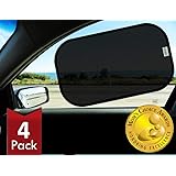 Kinder Fluff Car Window Sunshades (4X)-The Only Certified Sunshade to Block 99.79% UVA & 99.95% UVB -Mom's Choice Gold Award