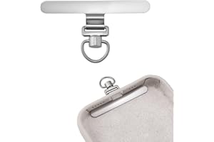 Phone Tether Tab, Stainless Steel Phone Metal Patch 360° Rotatable Ultra-Thin Strap for Mobile (Silver)