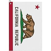 REVENEVER California Flag Golf Towel Microfiber Golf Towel for Golf Bag with Carabiner Golf Accessories for Men and Women