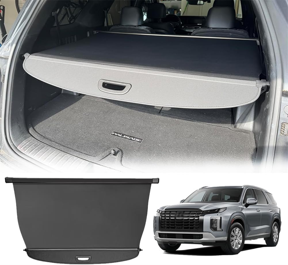 Vesul Retractable Cargo Cover Waterproof Cargo Shade Compatible with Hyundai Palisade 2025 2024 2023 2022 2021 2020 Security Cover Shield Luggage Privacy Screen All Weather Protection Image