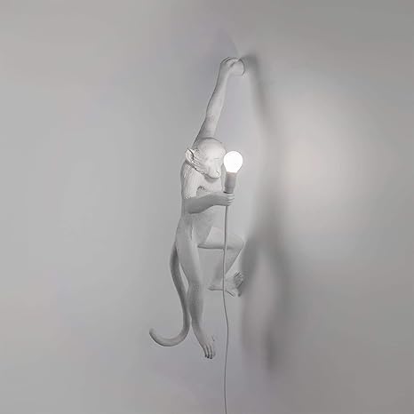 Seletti Monkey, Lampe hängender AFFE 37 x 20,5 cm Höhe 76,5 cm, Harz, Weiß, x