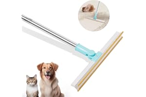 NEJUATY Pet Hair Remover for Carpets Carpet Scraper with 55'' Adjustable Telescopic Handle for Removing Cat and Dog Hair Reusable Carpet Rake