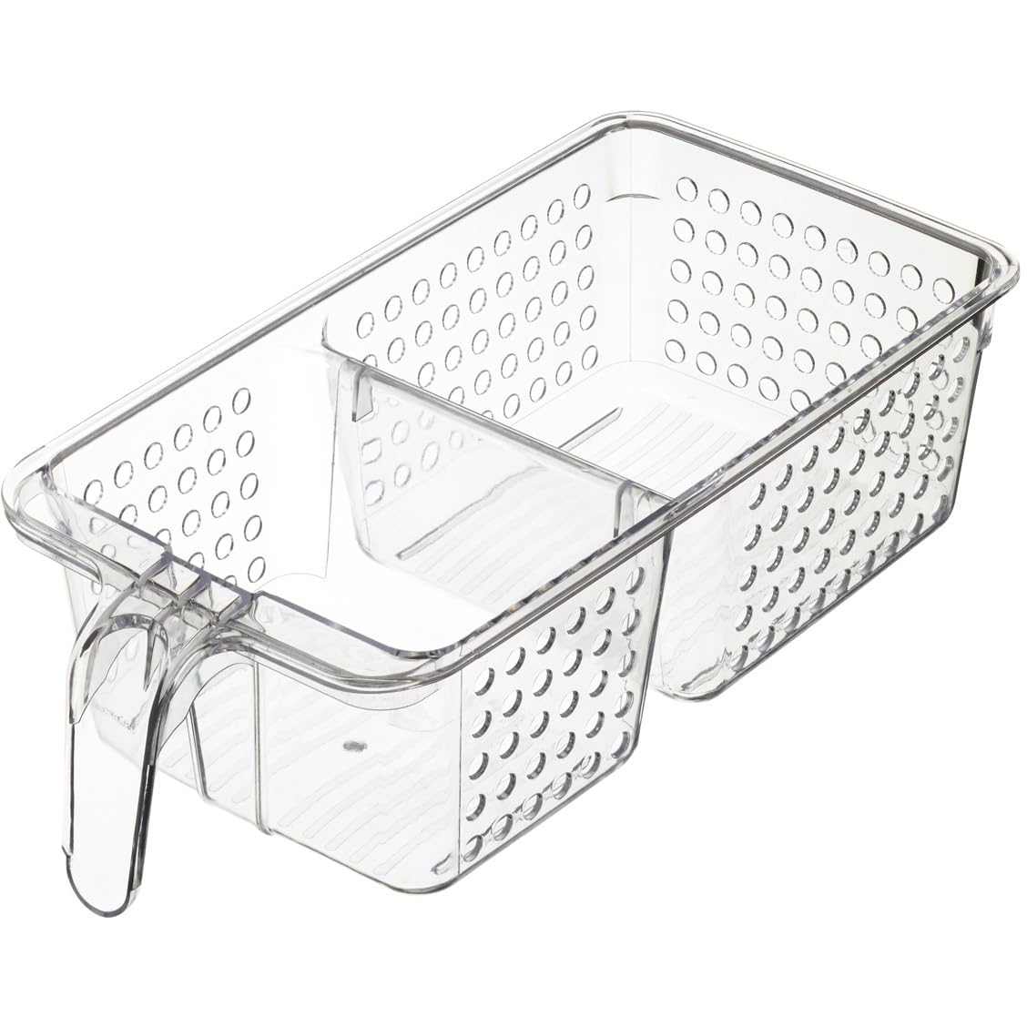 KitchenCraft Medium Plastic Fridge / Cupboard Organiser Storage Box, 15.5 x 31 x 9 cm (6" x 12" x 3.5") - Transparent