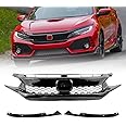 MATMACRO Grille Compatible For Honda Civic Front Bumper Grill 2016 2017 2018