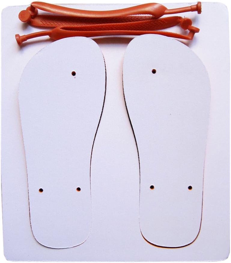 Unisex Small Child Blank Sublimation Flip Flops with Orange Strap