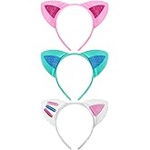 Cindeer 3 Pcs Halloween Ear Costume Headband Zoo Jungle Safari Plush Ear Hair Hoop for Halloween Adult Animal Cosplay Party