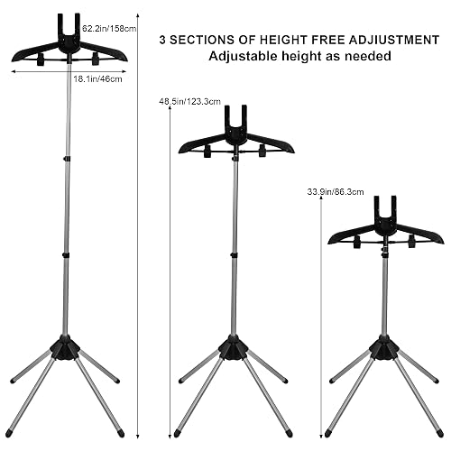 Adjustable Garment Steamer Stand – Foldable Steamer Rack For Pants, Jeans, Skirts, With Removable Lint Roller & Ironing Gloves