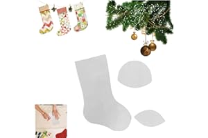 DABATO Handmade Christmas Stocking Template, 2023 New Creative DIY Christmas Eve Socks Sewing Quilting Knitting Stencil, Christmas Acrylic Sock Rulers, Home Sewing Set Tools (15 in)