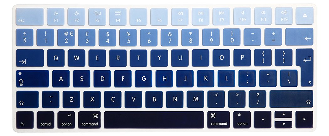 MMDW Premium EU Layout English Ultra Thin Soft-touch Silicone Keyboard Protective Cover Skin Protector for Magic Wireless Keyboard MLA22L/A A1644 (2015 Released)(Ombre Blue)