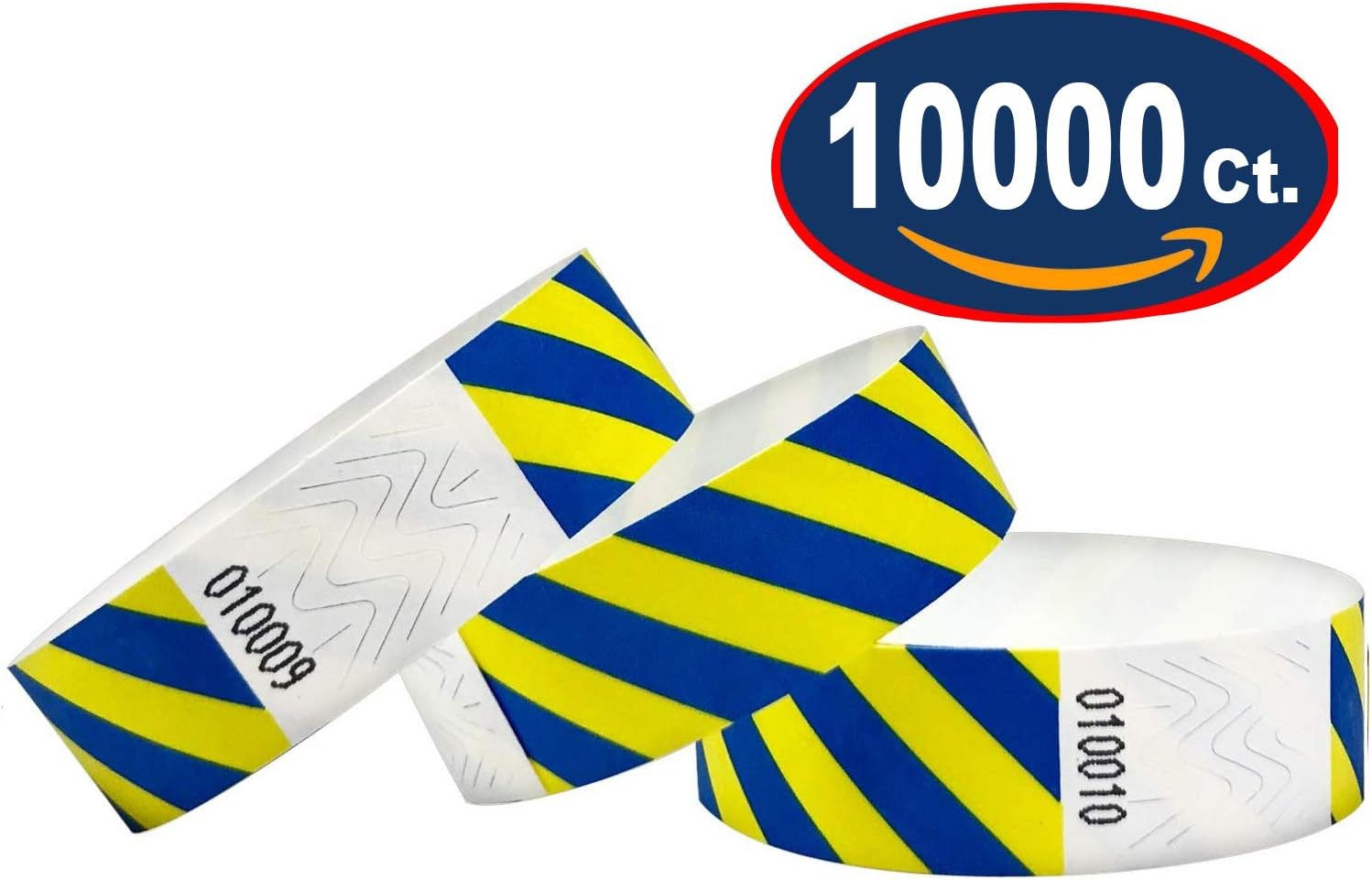 Amazon Tyvek Wristbands Striped 10000 Pack Neon Blue Amazon Tyvek Wristbands Striped 10000 Pack Neon Blue