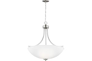 SEA GULL LIGHTING Generation Lighting 6616504-962 Geary Large Four - Light Pendant Hanging Modern Fixture, Brushed Nickel