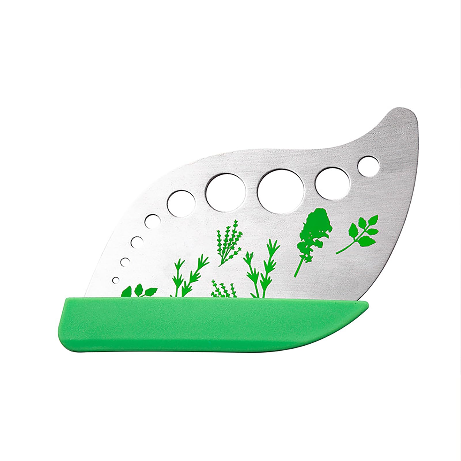 WUDQIJI Leaf Herb Stripper 9 Holes Herb Stripper Herb Cutter Herb Stripper Stainless Steel Kitchen Stripping Tool with Protective Holder for Chard Collard Greens Thyme Basil Rosemary