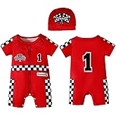Happidoo Baby Boy 1st Birthday Outfit - One Year Old Race Car Driver Romper