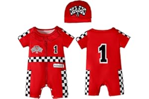 Happidoo Baby Boy 1st Birthday Outfit - One Year Old Race Car Driver Romper