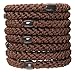 L. Erickson U.S.A. Hair Ties, Coffee Brown, 8 Count - Grab & Go Ponytail Holders - No Damage Hair Bands for Women - Hair Accessories