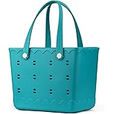 Armerssi Rubber Tote Bag for Women Large Rubber Beach Bag Waterproof Washable Handbag Durable EVA Tote Beach Swimming Travel