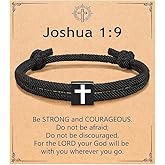 Mens Cross Bracelet for Teen Boys Gift Ideas,Christmas Stocking Stuffers for Teens,Christian Religious Jewelry Gifts for Son from Mom Catholic Baptism Confirmation Birthday Gift for Grandson Nephew