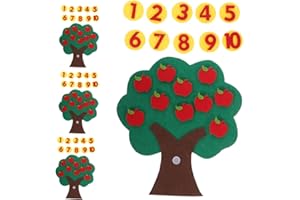 Sosoport 4 Sets Felt Board Story Felt Toys for Kindergarten Cognitive Pairing Toy Counting Apples Game
