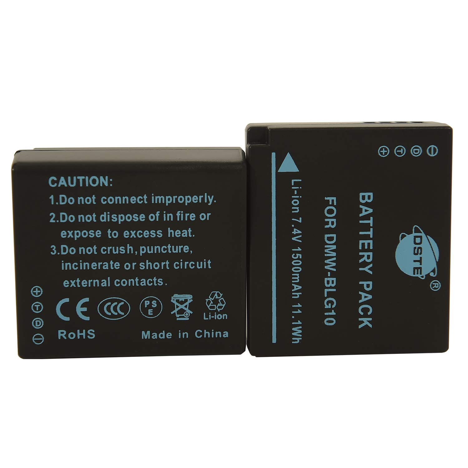 DSTE® 2pcs DMW-BLG10 Rechargeable Li-ion Battery for Panasonic LUMIX DMC-GF3, DMC-GF5, DMC-GF6, DMC-GX7 SLR Cameras