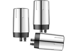Molgoc Faucet Water Replacement Filter Compatible with Brita Faucet Filtration Systems, Fits All Brita Tap Water Filters, Pack of 3 (Chrome)
