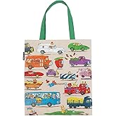 Out of Print Cars and Trucks and Things That Go Tote Bag with Inner Pocket - Richard Scarry Gift for Book Lovers
