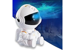 FLRYBRG Astronaut Galaxy Projector, Star Projector Galaxy Night Light - Astronaut Light Projector, Starry Nebula Ceiling LED Lamp with Remote Control, White Star