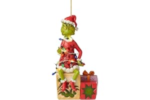 NEREIDS NET 2023 Christmas Greench Acrylic Hanging Ornament, G-rinch Christmas Thanksgiving Vacation Wooden Pendant Funny Green G-rinch Christmas Tree Decor for Home Holiday Party Gifts Party Suppliers (O)