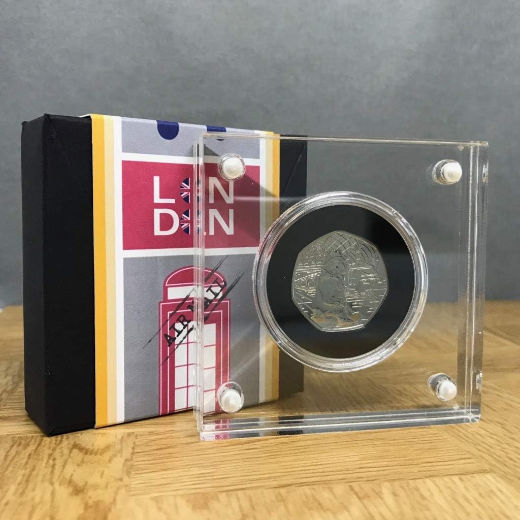 Paddington Bear 50p, 'Paddington at the station' Coin and Perspex Display