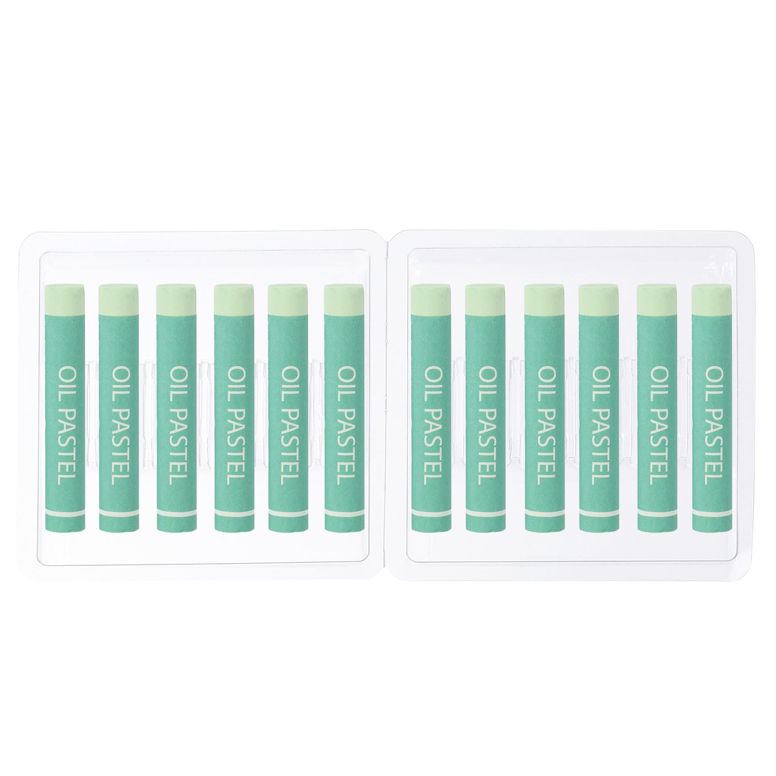 PATIKIL Light Green Oil Pastels, 12Pcs Soft Oil Crayons Creamy Pastels Stick Art Supplies for Art Painting Drawing Blending Graffiti for Artists Beginners