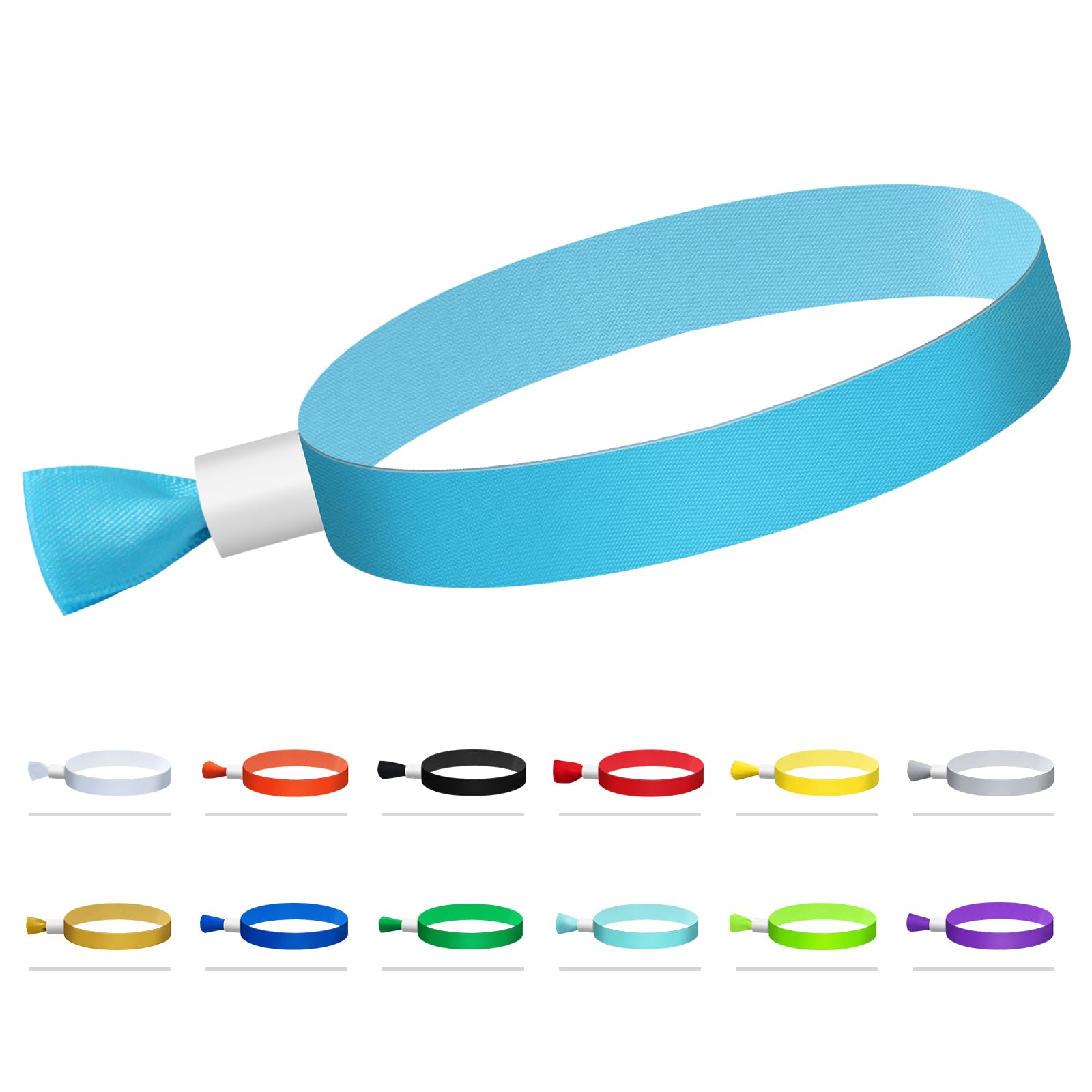 Photo 1 of 100 Pcs Cloth Event Wristbands, Event Wristbands, Colored Wrist Bands for Events, for Lightweight Concert Wrist Strap for Activities, Party Bracelets for Events ( Color : Water Blue )