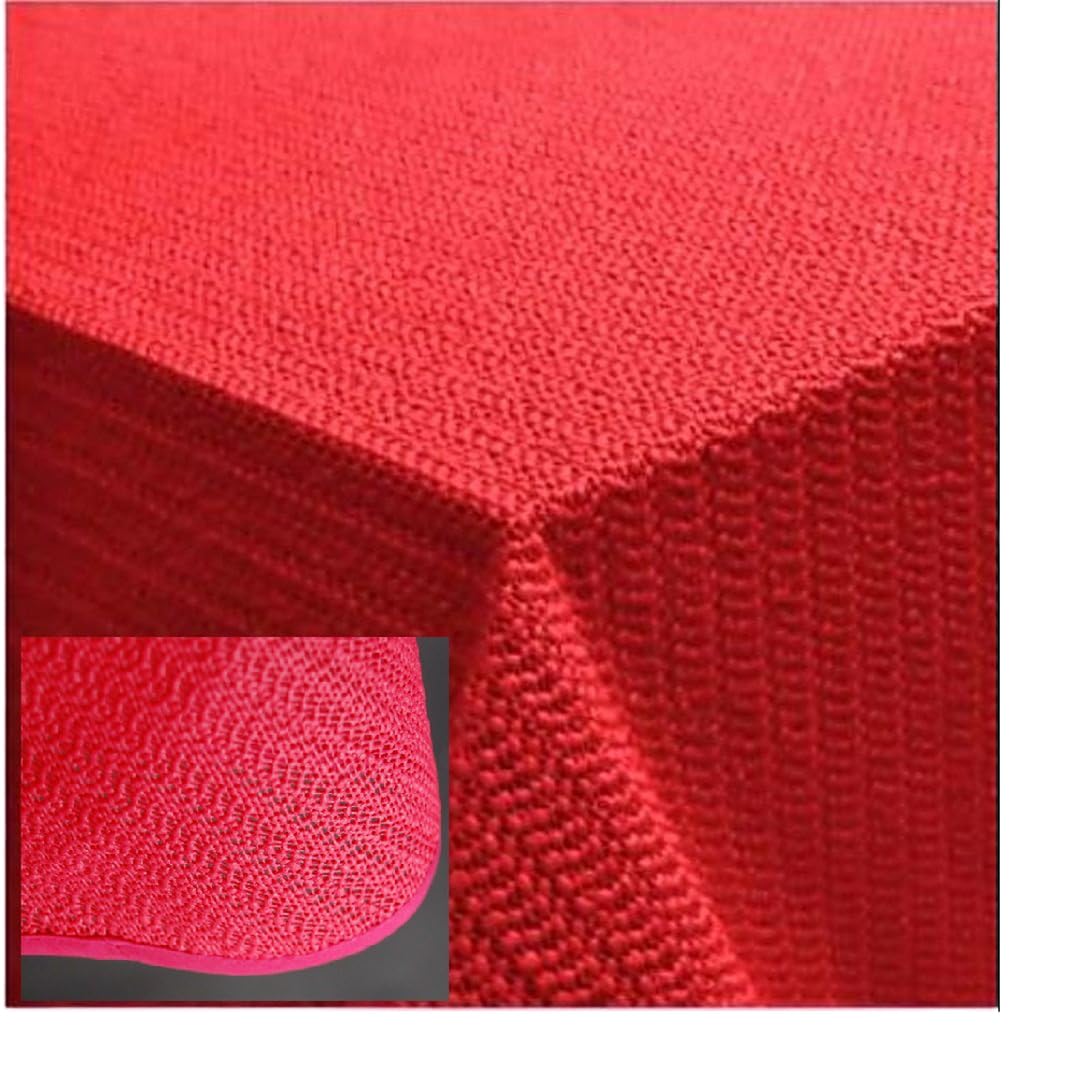 Garden Blanket with Hem Tablecloth 130 x 220 cm Washable Garden Tablecloth Balcony Patio Weatherproof (Red)