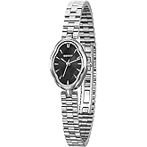 BERNY Silver Watches for Women Dainty Ladies Wristwatch Vintage Copper Mirrors Shape Japanese Quartz Movement 3ATM Waterproof All Stainless Steel Fashion Female Wrist Watch Birthday Gifts