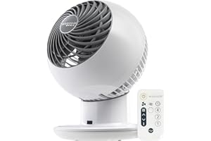 IRIS USA WOOZOO Air Circulator Fan with Remote, Oscillating, 5 Speeds, 82ft Max Air Distance, 90° Adjustable Tilt, 30db Quiet Motor, Small Fan for Bedroom, Office, Dorm, White
