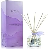 LOVSPA Reed Diffuser Set, Calm Spanish Blue Lavender Scented Oil Diffuser with Sticks, Home Fragrance Accessories for Bathroom Shelf Decor, Aroma Diffusers for Home or Office Desk, USA Made