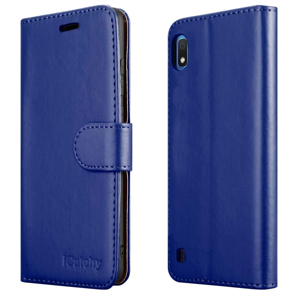 For Samsung Galaxy A10 Case, Wallet Book [Stand View] Card Case Cover Magnetic Closure [Kickstand] Full Protection Premium Leather Folio Case Compatible with Samsung Galaxy A10 Phone Cover (Blue)