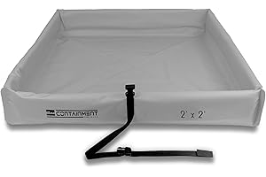 2nd Containment Folding Duck Pond - 2'x2' Portable Spill Containment Berm - 22 oz PVC, 2’x2’x6” - Grey