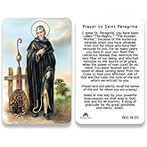 San Francis Imports Holy cards for Catholics including St Jude Our Lady of Guadalupe St Michael St Joseph St Anthony Prayer and Others (St. Peregrine)