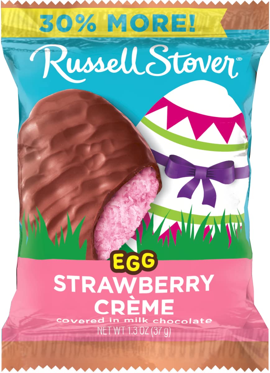 Photo 1 of **pack**Russell Stover, Milk Chocolate Strawberry Cream Egg, 1.3 Ounce